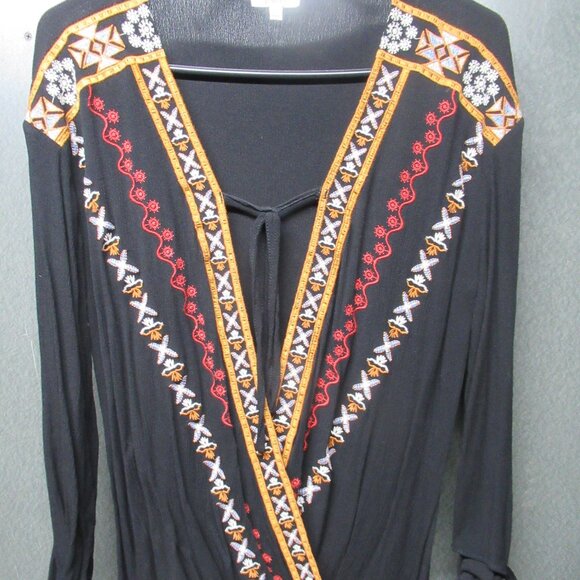 Embroidered Wrap Shirt - Picture 1 of 8
